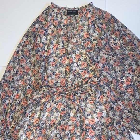 🆕 Minkpink “Arve” Floral Balloon Sleeved Dress - Women’s Size XL - Picture 7 of 14